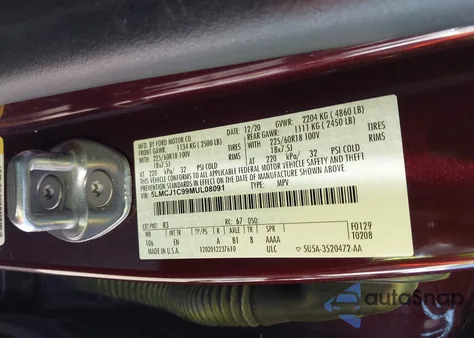 2021 Lincoln Corsair Standard from USA, damaged, VIN 5LMCJ1C99MUL08091